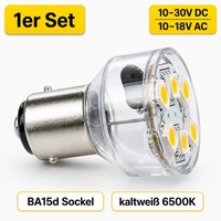 Ba15D Led 12V 24V Ac/Dc Kaltweiß 6500K 1W 120Lm Nicht Dimmbar