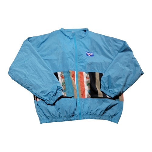 Vintage 90er Reebok Sport Herren Gr. XL Windbreaker Full Zip blau