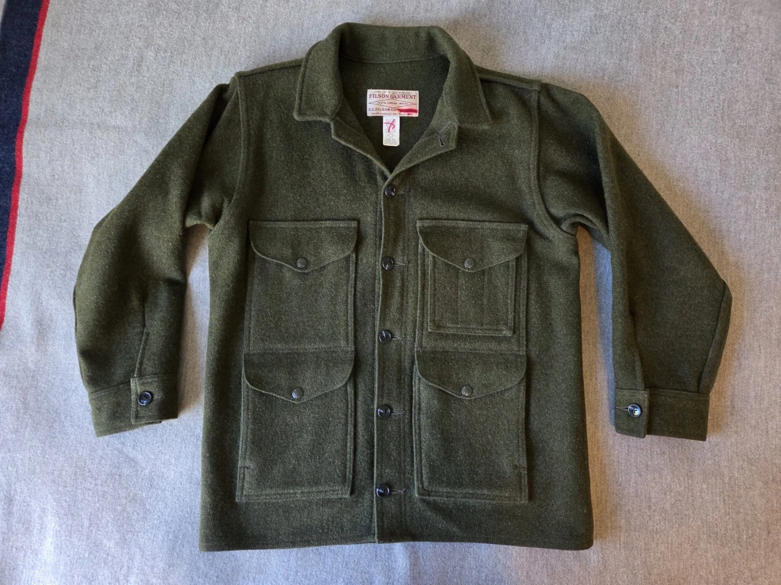Filson Mackinaw Wool Cruiser Jacket | Size 40 | Forest Green | MSRP $599 | MiUSA - product detail image 1