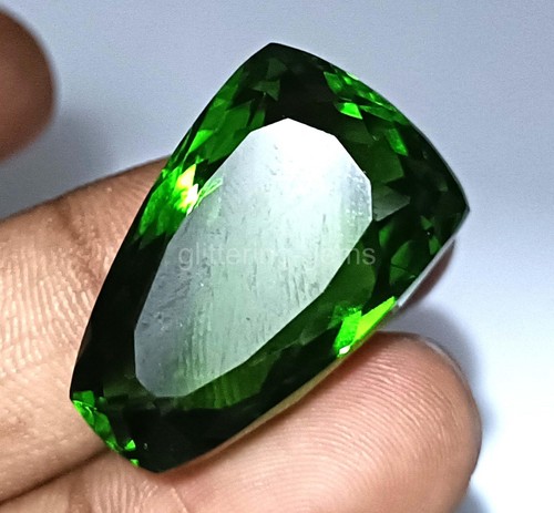 44,10 Ct Pietra Preziosa Sciolta Naturale Certificata Taglio Fantasia Pakistan Verde 5JSA - Foto 6 di 9