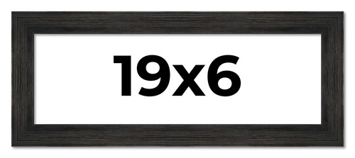 19x6 Frame Black Barnwood Picture Frame Modern Photo Frame UV Acrylic, Acid Free