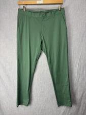 Rhone Commuter Pants Mens 35x31 Green Stretch Golf Performance Tapered Tech