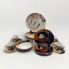 SANGO Cabaret (4) 5-Piece Dish Sets  VTG Dinner & Salad Plate, Bowl, Saucer, Cup