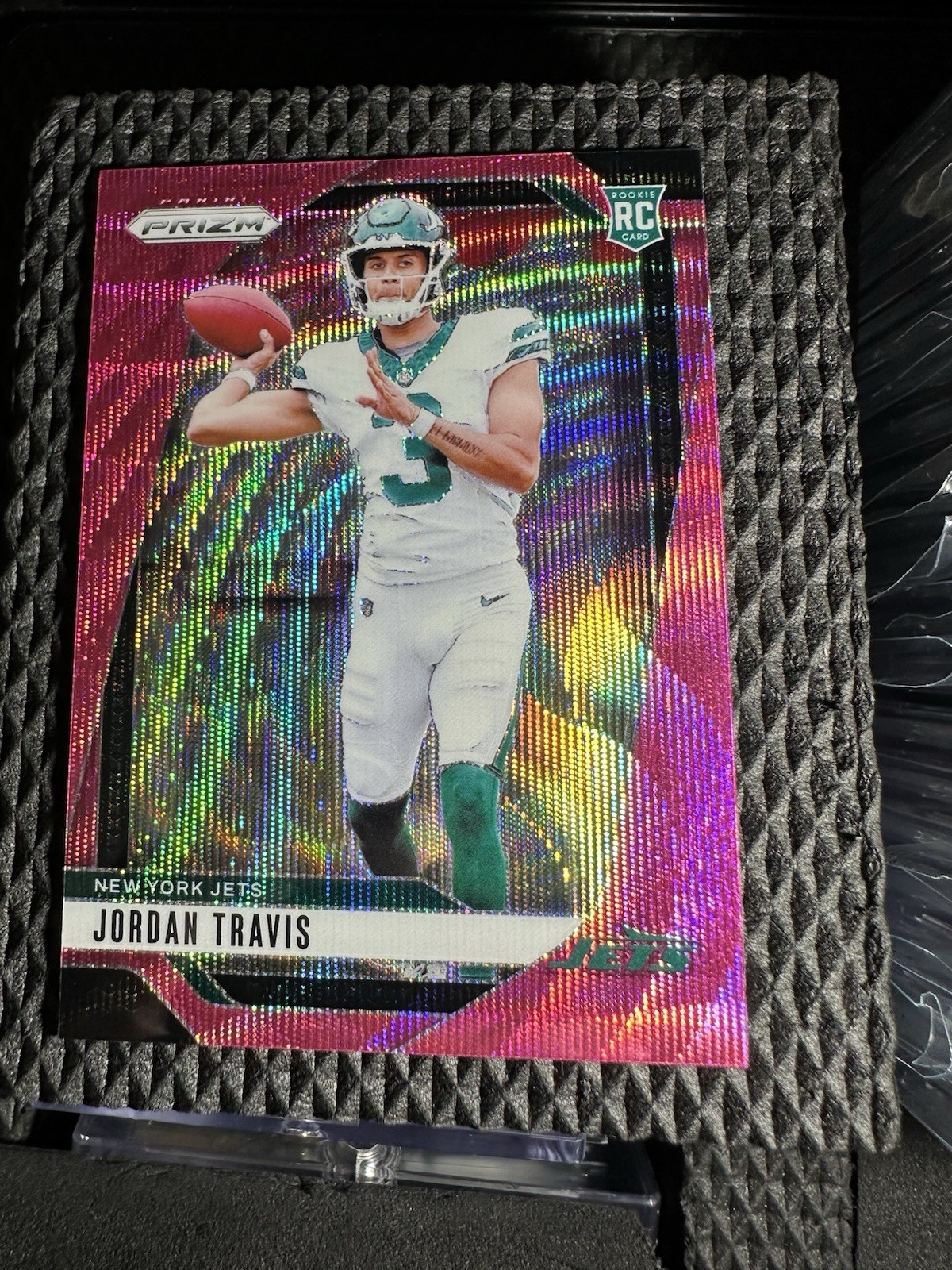 Jordan Travis 2024 Panini Prizm #359 Rookie New York Jets Pink Wave RC