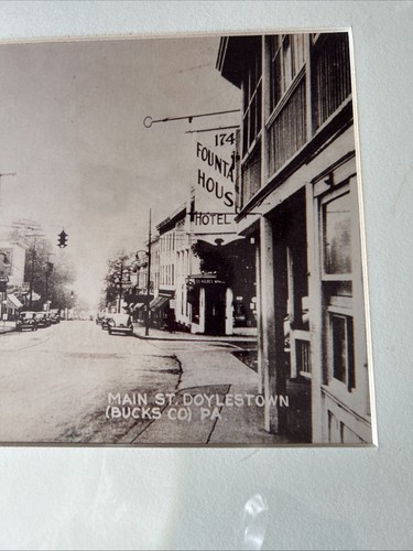 "Imagen vintage enmarcada de Main St. Doylestown, Pa 17"" X 12,5"" bellamente enmarcada" - Imagen 13 de 13