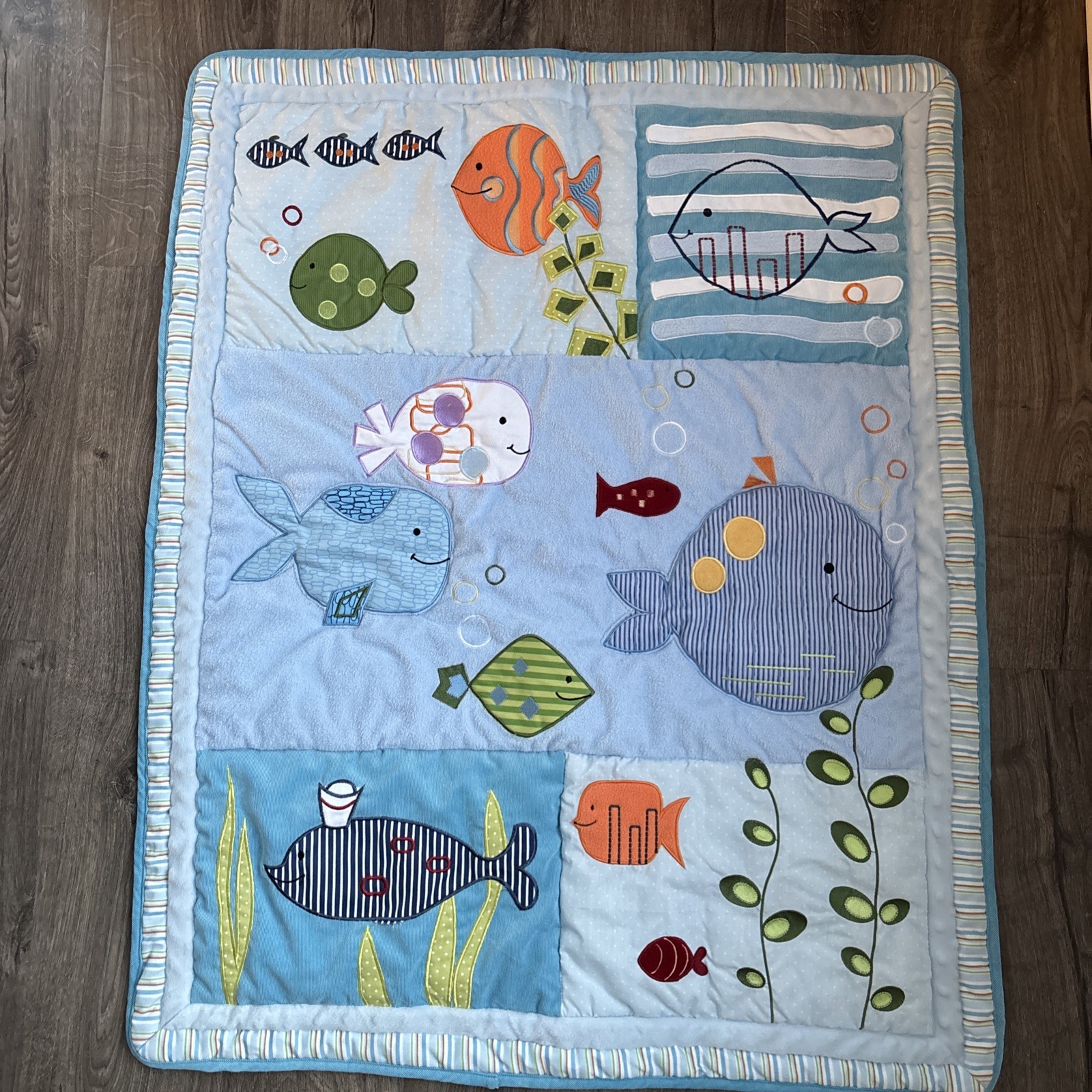 Lambs Ivy Oceania Whale Crib Comforter Blue