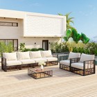 7-piece Conversational Furniture Set with Thick Cushions and Coffee Table for