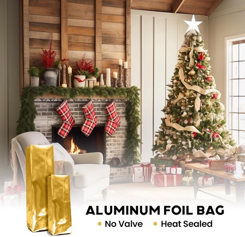 Pacific Pelican Golden Foil Bag – 4oz Heat-Sealed Gift & Storage Bag (No Valve) - Picture 2 of 4