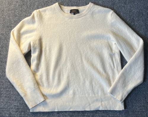 Quince Women’s Sweater Size Large L Mongolian Cashmere Cream White Pullover