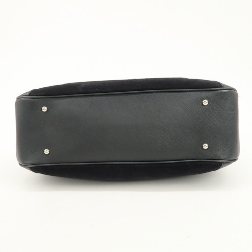 Authentische Ferragamo Gancini Leder Wildleder Handtasche schwarz gebraucht kostenloser Versand - Bild 5 von 24