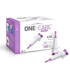 ONE-CARE PRO Safety Lancets, Top Push Button Activated, 30G x x 1.2mm