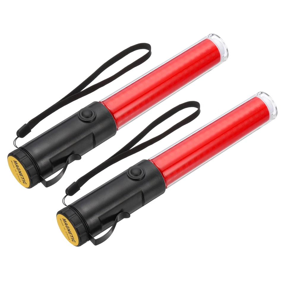 2 Pack Bâton de Signalisation 11 Pouces pour Contrôle Aérien, LED Rouge - Photo 1/4