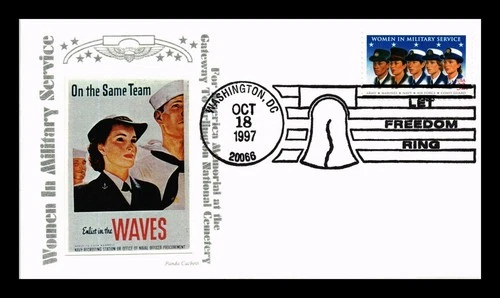 US COVER WOMEN IN MILITARY SERVICE FIRST DAY ISSUE PANDA PASTED ON CACHET