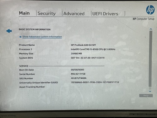 HP ProDesk 600 G4 Intel core i5-8500 @3.00GHz 20GB Ram Computer No hdd - Afbeelding 2 van 2