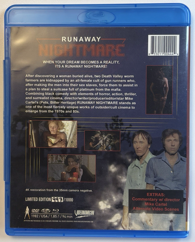 RUNAWAY NIGHTMARE (1982) Blu-ray + DVD VINEGAR SYNDROME #997/1000 RARE OOP MINT - Picture 2 of 4