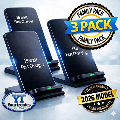 3 Pack Wireless Fast Charger Stand Dock Cradle for Apple iPhone Samsung Galaxy