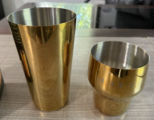 Juego de coctelera parisina BarFly 24 oz 700 ml enchapada en oro alta resistencia ligero uso - Imagen 3 de 7