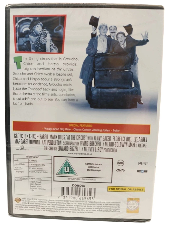 At The Circus DVD Comedy (2004) Groucho Marx New Quality Guaranteed - Image 2 of 4