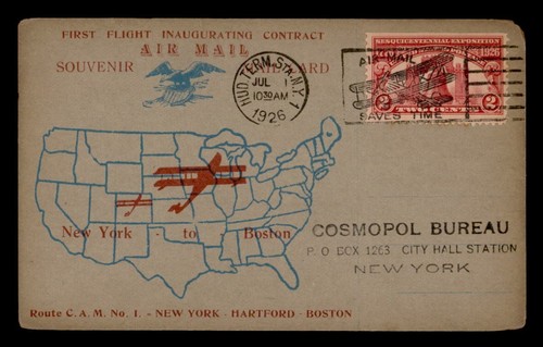 DR WHO 1926 ERSTFLUG NY CAM 1 POSTKARTE M47662