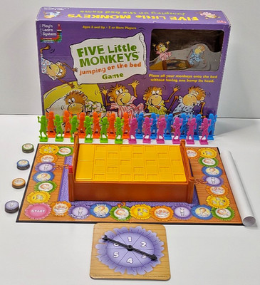 2010 Five Little Monkeys Jumping on the Bed Board GameMissing one Token Clean