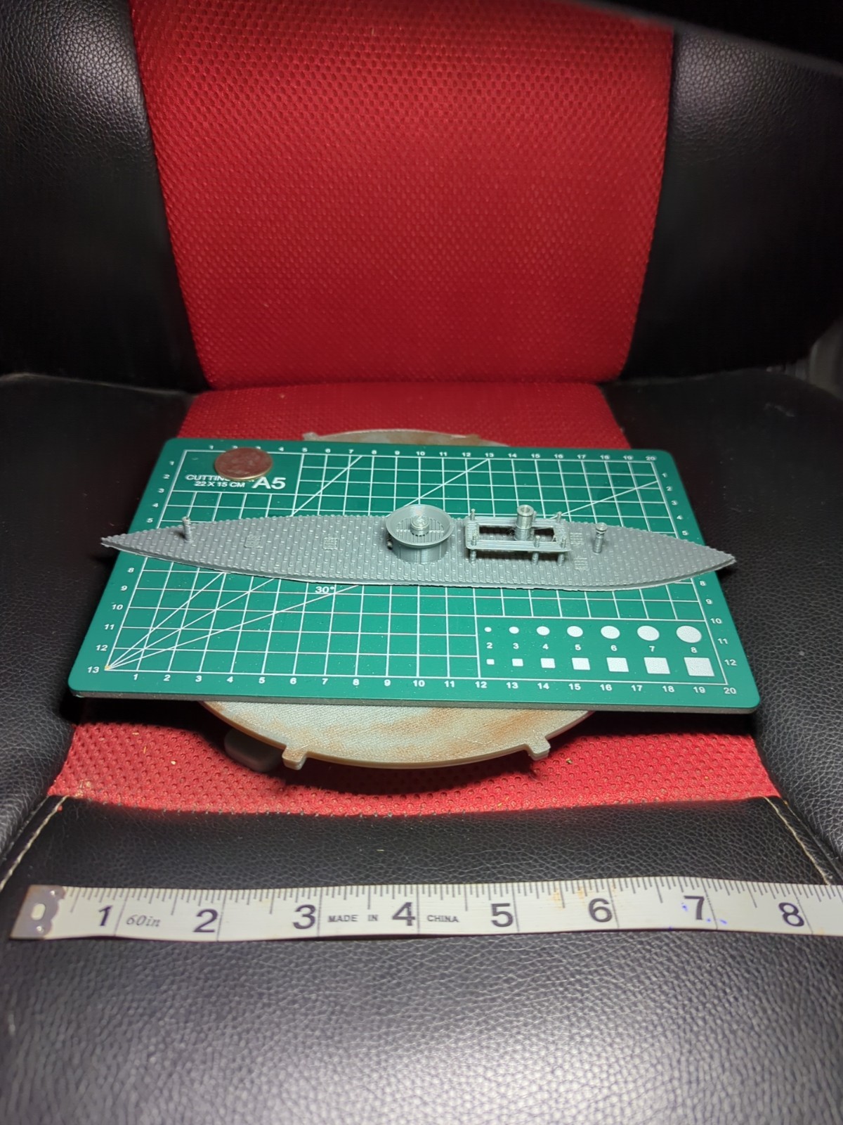 3D Printed 1/144 Scale Civil War Ironclad USS Dictator Unpainted