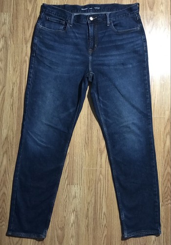 Old Navy Blue Dark Wash Denim Jeans Herren Größe 38x34 Athletic Taper Built In Flex - Bild 1 von 13