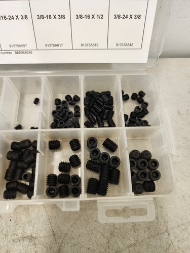 McMaster-Carr Black-Oxide Alloy Steel Set Screw Assortment 70+Pc 98606A010 - Picture 2 of 13