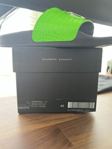 Giuseppe Zanotti Scivolo Pelle di Coccodrillo Taglia 12 Uomo INDOSSATO UNA VOLTA - Foto 2 di 12