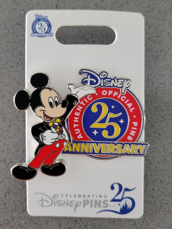 2025 Disney Parks 25th Anniversary Pin Trading Mickey Mouse Official Logo OE Pin