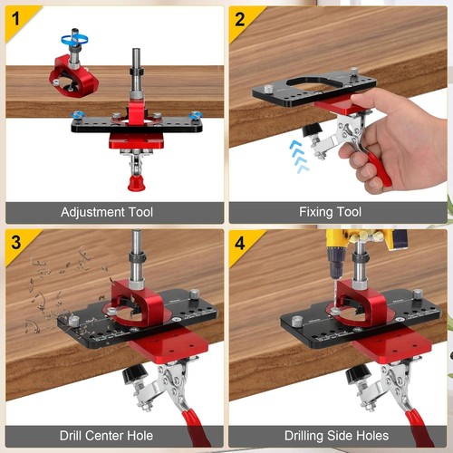 Metal Concealed Hinge Jig with Woodworking Tools,35mm Concealed Door Hinge Ji... - Picture 5 of 7