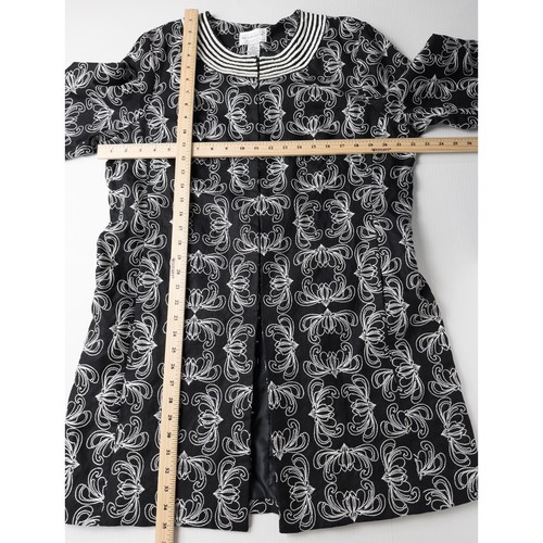Victor Costa Occasions QVC Embroidered Beaded Linen Jacket Womens Large Black - Picture 5 of 22