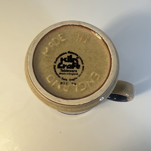Kilncraft Kiln Craft Coffee Mug Blue Tan England Ironstone 4" MG2 - Picture 7 of 8