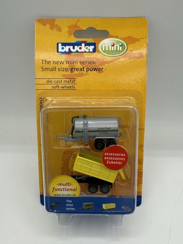 Bruder Mini Tank Rimorchio & Dump Trailer NUOVO *Spedizione veloce* - Foto 1 di 13
