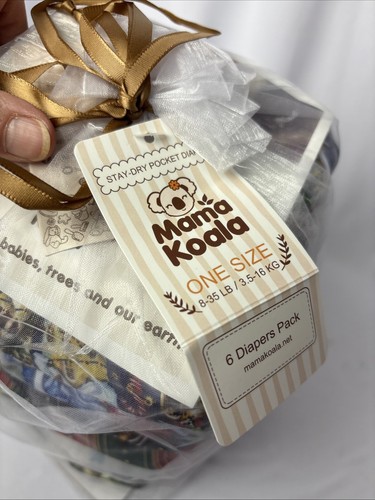 Mama Koala Pannolini Pannolini Lavabili Natale NUOVI Confezione da 6 Taglia Unica 8-35lb - Foto 2 di 7
