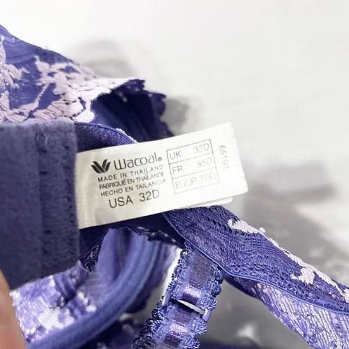 Wacoal Embrace Plunge-BH mit Spitze 32D lila Blumen Spitze vollflächig Dessous - Bild 4 von 6