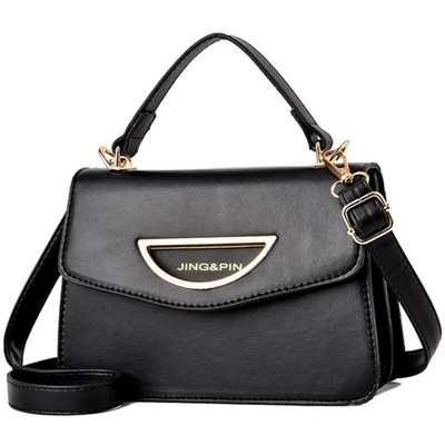 Damen Umhänge Schulter Hand Tasche Groß Clutch Kunst-Leder Schwarz 30594