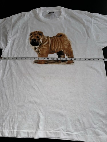 Vintage: NOS Shar-pei Dog XL White Single Stitch T-Shirt. USA. Teletrend - Picture 6 of 8