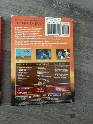 Mulan 2004 special edition, Lion King 2003 special edition , Les Miserables DVD - Imagen 5 de 9