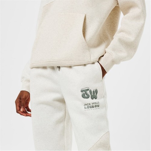 Jack Wills Womens Splice Jogger Closed Hem Fleece Jogging Bottoms Sweatpants - Picture 3 of 6