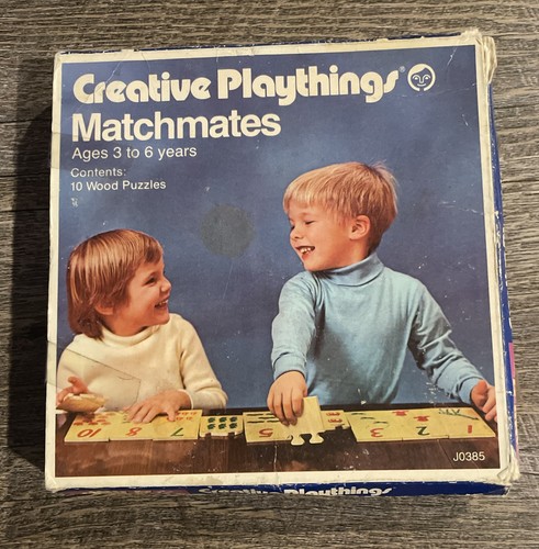 Vintage Creative Playthings Wood Matchmates Number/Item Matching