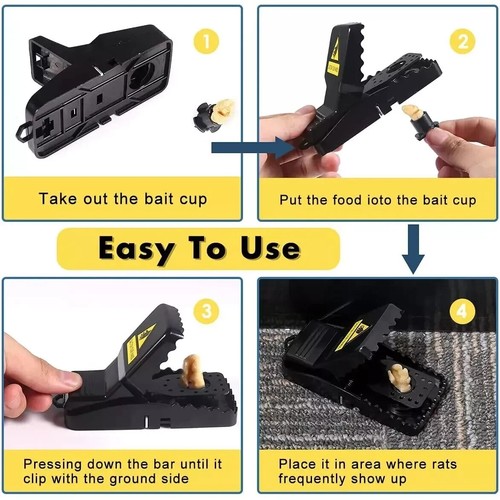 4 Pack Mouse Traps Rat Mice Killer Snap Trap Power Rodent Heavy Duty Pest Trap - Picture 6 of 15