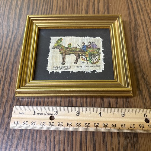 Papiro Originale Siracusa Rare with COA - Carrettino Siciliano Sicilian Carriage