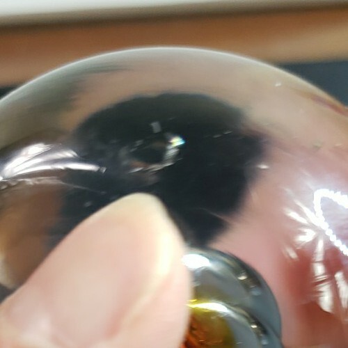 Vintage Blenko Handmade Glass Airtwist Swirl Paperweight Amber Clear MCM 1960's - Picture 7 of 9