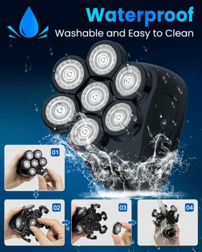 Head Shavers for Bald Men 6-in-1 Electric Razor LED Display Dry & Wet Waterproof - Picture 5 of 8