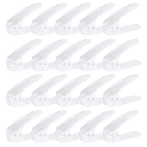 Shoe Rack Storage Organizer Shelf Closet Tier Cabinet Space Stackable 20Pcs - Picture 2 of 7