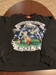 Vintage Indianapolis Colts Gigante Cavalo Moletom homens Chamas Futebol Xl | eBay
