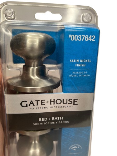 New Bed Bath Locking Door Lever Satin Nickel Finish NEW Gate House Hardware - Picture 7 of 9