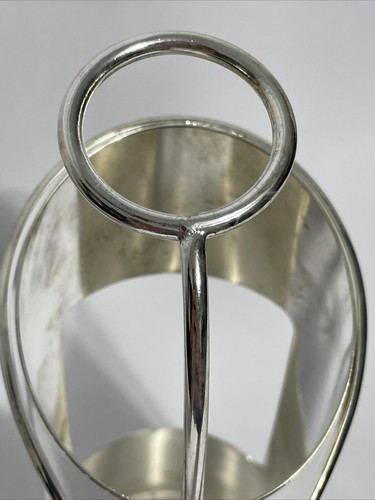 Elegance in Silber Weinflasche Caddy Halter verstellbar Vintage Silber Teller - Bild 10 von 18