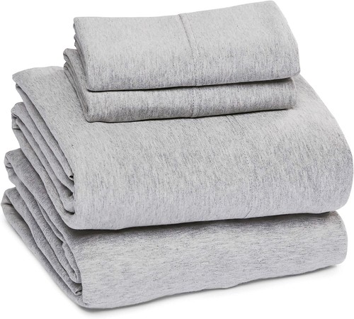 Cotton Jersey Knit Fabric 4 Piece Stretchy Bed Sheet Set Twin XL/Queen/King Size - Picture 97 of 114