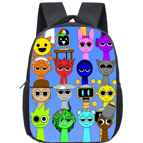 Cartoon Sprunki 12" Rucksack Schulranzen Junge & Mädchen Incredibox Schultasche klein - Bild 34 von 47